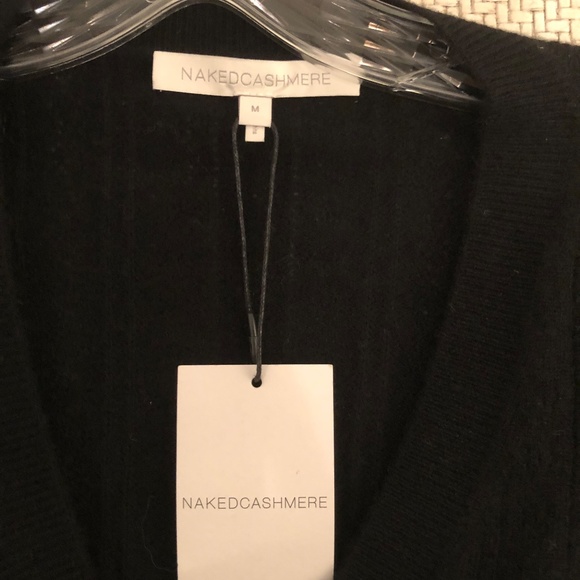 NakedCashmere Pointelle Cashmere VNeck Sweater NEW - Picture 3 of 4